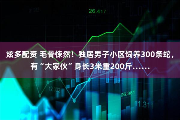 炫多配资 毛骨悚然！独居男子小区饲养300条蛇，有“大家伙”身长3米重200斤……
