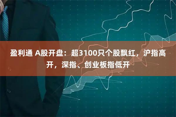 盈利通 A股开盘：超3100只个股飘红，沪指高开，深指、创业板指低开