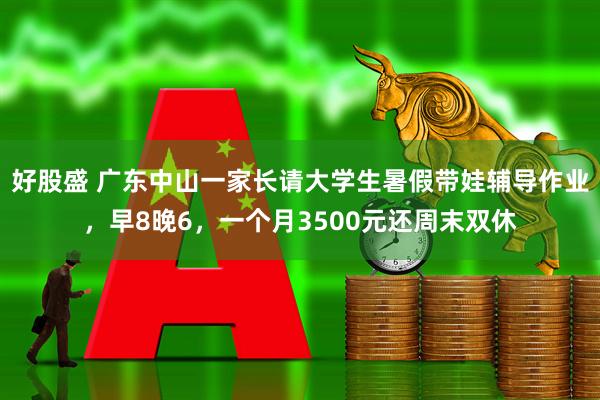 好股盛 广东中山一家长请大学生暑假带娃辅导作业，早8晚6，一个月3500元还周末双休